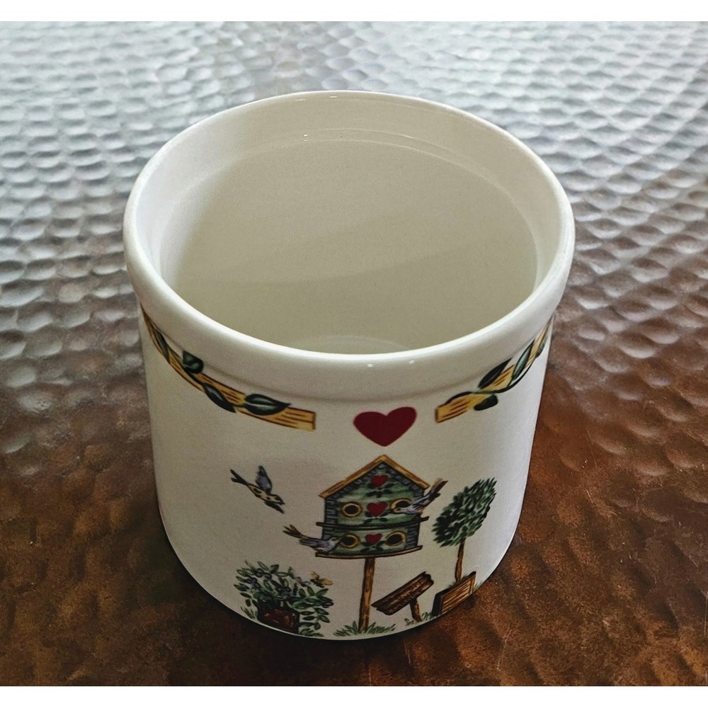 Thomson Pottery Birdhouse Candle Holder•Mini-Crock Cottagecore Kitchen Accessory - Picture 2 of 3
